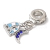 Rack Plating Alloy Rhinestone European Dangle Charms PALLOY-S189-13P-2