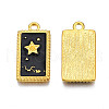 Rack Plating Golden Alloy Enamel Pendants ENAM-S122-50G-3