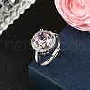 925 Sterling Silver Pave Cubic Zirconia Finger Rings RJEW-C138-01C-02-1
