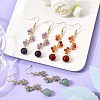 3Pair Natural Amethyst & Natural Carnelian &Natural Green Aventurine Round Dangle Earrings EJEW-TA00653-1