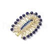Bohemia Style Glass Seed Beaded Oval Pendants PALLOY-MZ00560-4