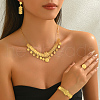Luxurious Middle Eastern Style Brass Bracelets & Earrings & Necklaces & Rings Sets for Women's Parties LF7788-2