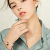 48Pcs 6 Styles Natural Rose Quartz & Blue Spot Jasper & Amethyst & Tiger Eye & Fluorite & Malaysia Jade Heart Charms with Platinum Tone Brass Loops PALLOY-DC00014-7
