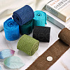 Beadthoven 6 Rolls 6 Colors Burlap & Linen Ribbon OCOR-BT0001-03-6