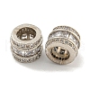 Rack Plating Brass Micro Pave Clear Cubic Zirconia European Beads KK-L215-323P-2