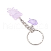 Resin Glass Cat and Fish Luminous Keychain KEYC-JKC01236-5