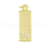 Brass Micro Pave Clear Cubic Zirconia Pendants KK-P266-06G-W-1