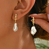 Elegant Brass Dangle Stud Earrings KS8037-3-1