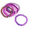 6Pcs 6 Styles 8mm Glass Round Beaded Stretch Bracelet Sets BJEW-TAC0022-11