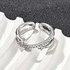 Brass Micro Pave Cubic Zirconia Cuff Rings RJEW-D322-07P-2