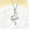 304 Stainless Steel Flamingo Shaped Pendant Cable Chain Necklaces for Women Men NJEW-Q032-02A-P-1