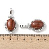 Natural Red Jasper Oval Pendants G-NH0025-15P-11-3