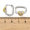 X-Shaped Brass Micro Pave Clear Cubic Zirconia Hoop Earrings EJEW-H158-18A-GP-5