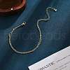 Brass Double Layer Satellite Chain Anklets for Women FS-WGB1635-05-2