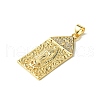 Real 18K Gold Plated Brass Micro Pave Clear Cubic Zirconia Pendants KK-H472-36A-G-2