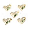 Brass Micro Pave Cubic Zirconia Pendants KK-E068-VB129-3