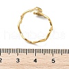 Leaf & Flat Round 304 Stainless Steel Paua Shell Cuff Rings for Women RJEW-G346-01G-01-5