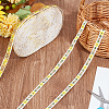 Polyester Jacquard Flower Ribbon OCOR-WH0085-48-7