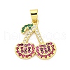 Brass Micro Pave Cubic Zirconia Pendants KK-U066-08G-1