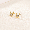 Antler 925 Sterling Silver Cubic Zirconia Stud Earrings Women's Vacation Gift UB8574-1
