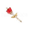 Transparent Acrylic Beads with Glass Twisted Bugle Beads and Tibetan Style Alloy Beads and Alloy Bead Caps Pendants PALLOY-JF03615-4