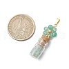 7Pcs 7 Styles Natural Mixed Stone Round Beaded Flower Pendants HJEW-JM03042-3