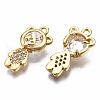 Brass Micro Pave Clear Cubic Zirconia Pendants KK-T063-80G-NF-3