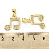 Brass Micro Pave Clear Cubic Zirconia Pendants ZIRC-P115-06G-3