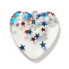 Independence Day Transparent Resin Pendants RESI-U007-01B-1