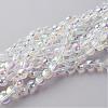 13 inch AB Color Plated Round Glass Beads GR8mmC28-AB-1
