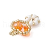 Seed Beads Beaded Charms PALLOY-MZ00312-04-4