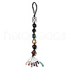 Nylon Thread Woven Natural Irregular Raw 7 Chakra Stones Curtain Tiebacks MAKN-YWC0001-03-2