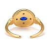 Real 18K Gold Plated Brass Cubic Zirconia Cuff Ring RJEW-C014-02-3