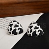 Leopard Print Brass Enamel Stud Earrings for Women EJEW-U055-15D-S-1