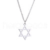 304 Stainless Steel Star of David Pendant Necklaces for Women FS-WG79488-02-2