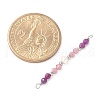 Faceted Round Natural Ruby & Pink Tourmaline & Potato Natural Cultured Freshwater Pearl Beaded Connector Charms PALLOY-JF03532-09-4