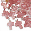 Cherry Quartz Glass Pendants X-G-T080-17-1