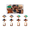 Cheriswelry 12Pcs 6 Styles Transparent Resin & Walnut Wood Pendants RESI-CW0001-14-17
