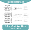 SUPERFINDINGS 24Sets 3 Styles Eco-Friendly Brass Watch Band Clasps KK-FH0007-27-2