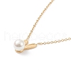 Acrylic Pearl Rabbit Pendant Necklace NJEW-C036-05G-4