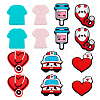 AHADERMAKER 14Pcs 7 Style Hospital Theme Food Grade Eco-Friendly Silicone Focal Beads SIL-GA0003-30-1