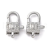 Brass Clear Cubic Zirconia Lobster Claw Clasps KK-Z078-43P-1