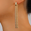 Fashionable Gold Plated Brass Snake Bone Tassel Stud Earrings for Women HC4351-1