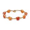 Natural Carnelian Beaded Bracelets for Men Women BJEW-TA00012-01-1