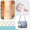 BENECREAT 8Pcs 4 Styles Brass Spring Gate Rings KK-BC0013-65-6
