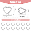DICOSMETIC 50Pcs 304 Stainless Steel Linking Rings STAS-DC0016-05-2