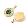 Synthetic Malachite Oval Pendants STAS-L280-15G-2