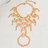 Luxurious & Elegant Brass Heart Link Finger Ring Bracelets for Women DX6994-3