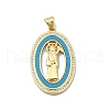 Brass Micro Pave Clear Cubic Zirconia Pendants KK-A221-03B-G-1