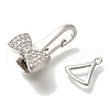 Brass Micro Pave Clear Cubic Zirconia Fold Over Clasps KK-K389-128P-2